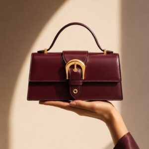 Burgundy Buckle Mini Bag